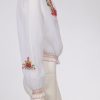 Vintage boho hippie top met geborduurde bloemen S / M - Afbeelding 2