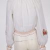 Vintage boho hippie top met geborduurde bloemen S / M - Afbeelding 3