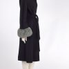 Zwarte vintage mantel met fur manchetten maat M - Afbeelding 3