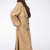 Vintage trenchcoat met bontkraag maat L - Afbeelding 2