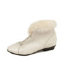 Witte vintage hakjes met konijnenbont maat 39