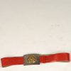 Rode leren vintage riem met gesp