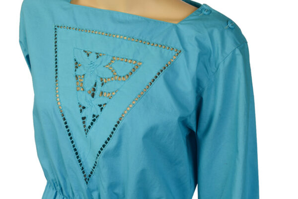 Blauwe jaren 80 vintage jurk Betty Barclay maat S - Afbeelding 2