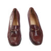 Bordeauxrode leren vintage instappers met hak maat 39 - Afbeelding 3