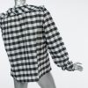 Geblokte 70s vintage blouse met rouches maat L - Afbeelding 3