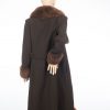 Lange bruine jaren 60 vintage mantel maat L - Afbeelding 3