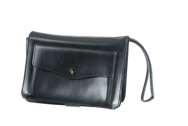 Zwart leren vintage organizer tasje