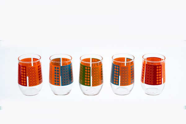 Jaren 60 vintage drinkglaasjes