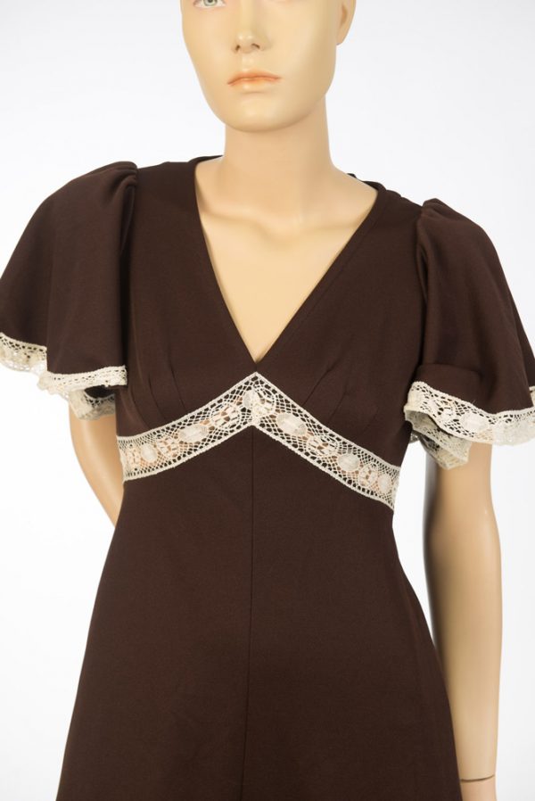 Vintage maxi dress met kant maat 34 XS - Afbeelding 2