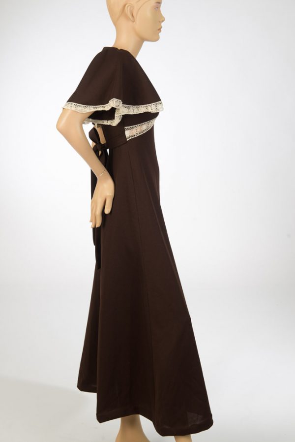 Vintage maxi dress met kant maat 34 XS - Afbeelding 3