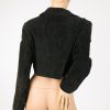 Kort zwart suede vintage 70s  jasje maat M / L - Afbeelding 5