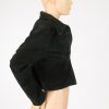 Kort zwart suede vintage 70s  jasje maat M / L - Afbeelding 4