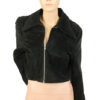 Kort zwart suede vintage 70s  jasje maat M / L