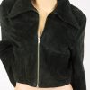 Kort zwart suede vintage 70s  jasje maat M / L - Afbeelding 2