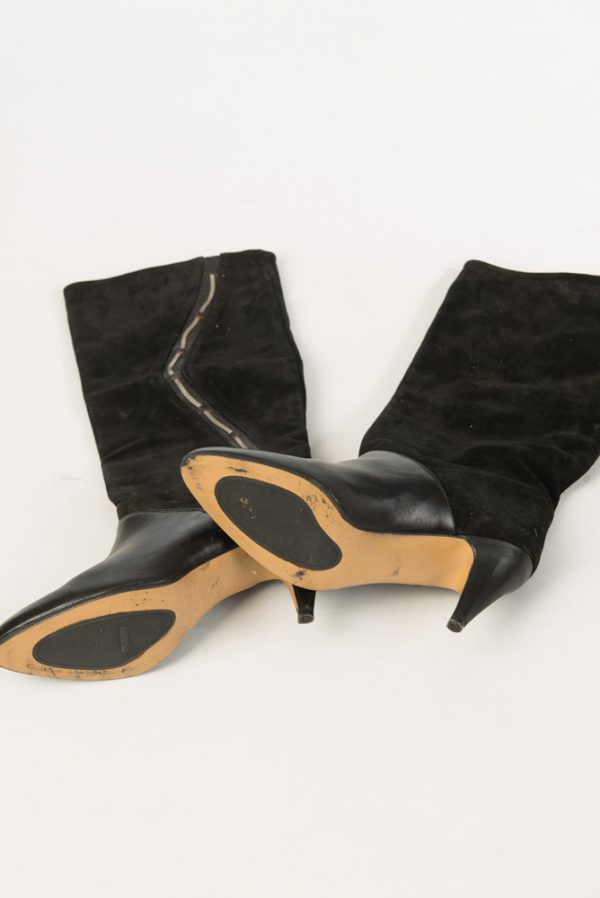 Zwarte jaren 80 vintage slouch laarzen maat 39 - Afbeelding 5