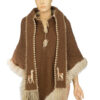 Jaren 60 vintage hippie poncho suede met fur - Afbeelding 5
