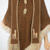 Jaren 60 vintage hippie poncho suede met fur - Afbeelding 2