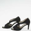 Zwarte vintage peeptoe pumps Voltan maat 37 - Afbeelding 2