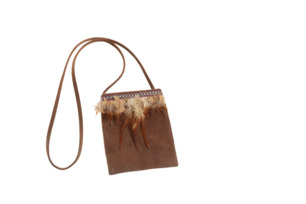 Vintage navajo handtasje met veren