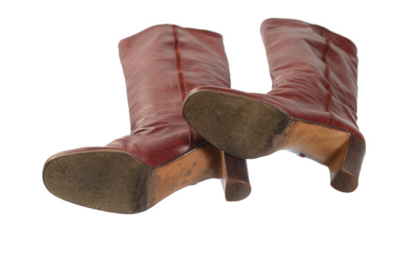 Pollini bordeauxrode vintage laarzen maat 37,5 / 38 - Afbeelding 7