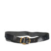 Donkerblauwe leren vintage riem