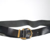 Donkerblauwe leren vintage riem - Afbeelding 3