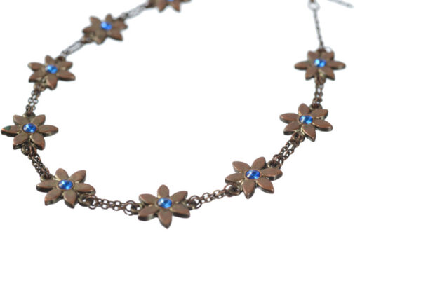 Jaren 90 vintage choker ketting van bloemen - Afbeelding 3