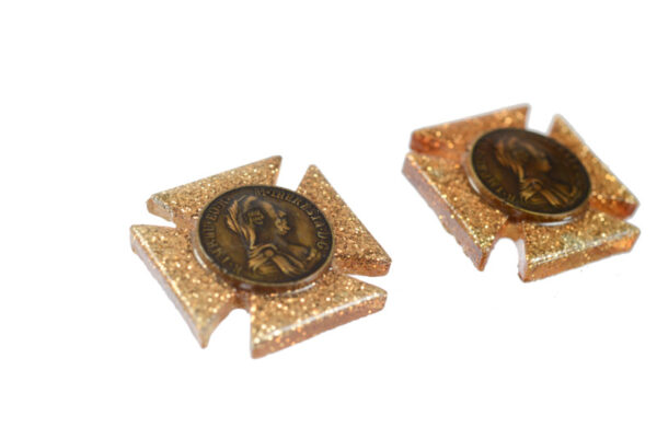 Set van twee glitterende religieuze broches - Afbeelding 2