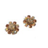 Vintage oorclips met strass bloemen - Afbeelding 2