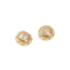 Ronde 80s vintage oorclips parelmoer bloem