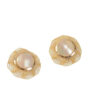 Ronde 80s vintage oorclips parelmoer bloem - Afbeelding 2