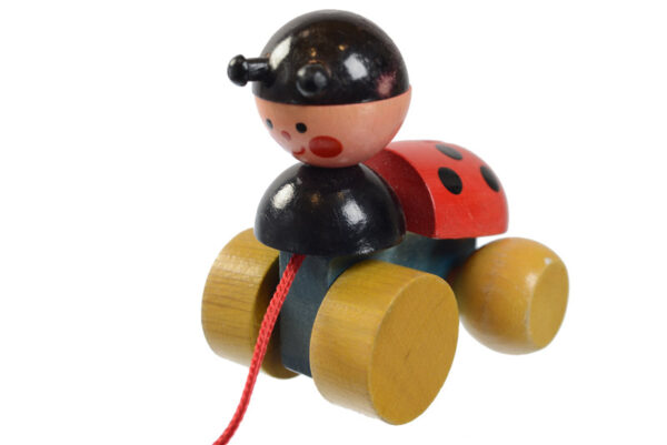 Vintage lieveheersbeestje van hout - Afbeelding 2