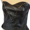 Strapless vintage boobtube top van leer maat S - Afbeelding 2