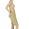 Suede vintage high waist kokerrok maat 36 / S - Afbeelding 2