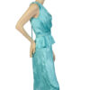 Mintgroene jaren 80 vintage cocktailjurk maat M - Afbeelding 4