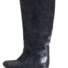 Jaren 70 lange zwarte suede laarzen maat 38,5 - 39 - Afbeelding 2