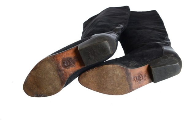 Jaren 70 lange zwarte suede laarzen maat 38,5 - 39 - Afbeelding 5