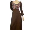 Bruine jaren 70 vintage maxi dress jurk maat 34 - 36 - Afbeelding 5