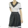Jaren 70 vintage jurkje zwart / wit maat S - M - Afbeelding 5