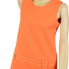 Oranje sixties vintage mini jurk maat S 36 - Afbeelding 2