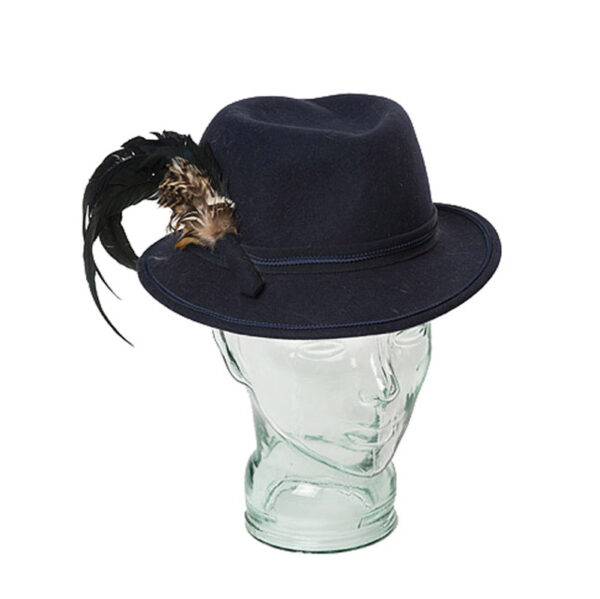 Vintage dameshoed met veer maat 56