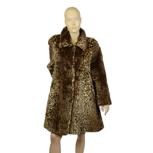 Fake fur vintage bontjas panterprint S / M