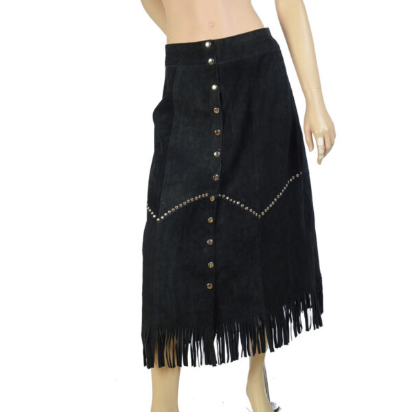 Suede hippie jaren 70 vintage maxi rok maat M