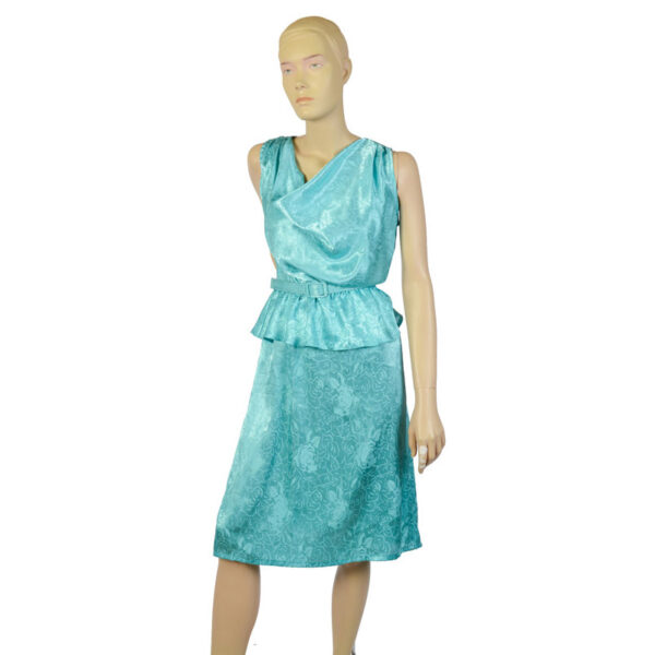 Mintgroene jaren 80 vintage cocktailjurk maat M