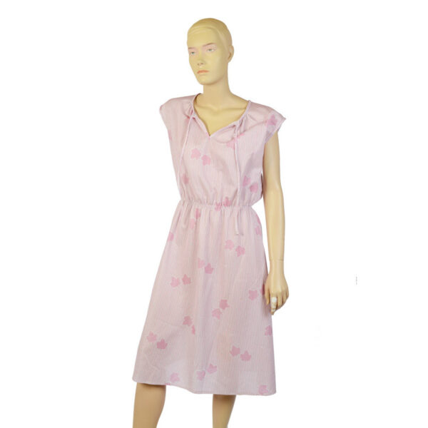 70s vintage jurkje met roze streepjes maat L