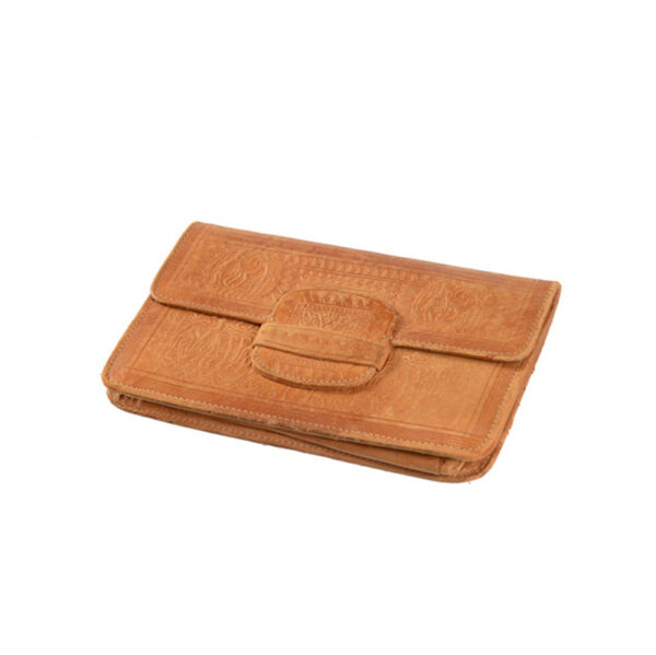 Indonesische jaren 70 vintage clutch van leer