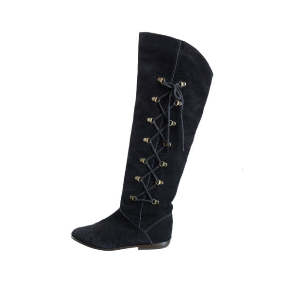 Zwarte suede Spaanse vintage rijlaarzen maat 37,5