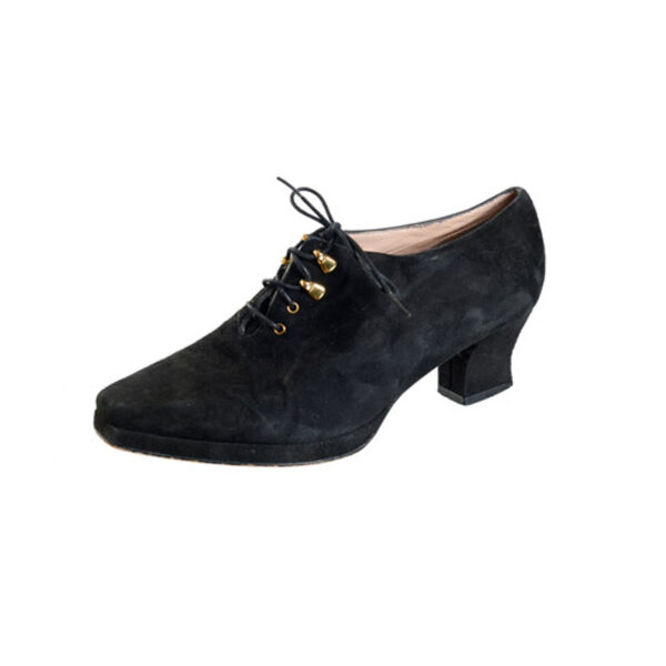 Zwarte suede vintage puntschoenen met hak maat 38 - 38,5