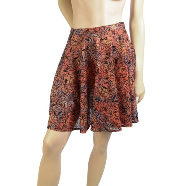 Jaren 70 lurex vintage glitterrokje met bloemen maat 34 XS