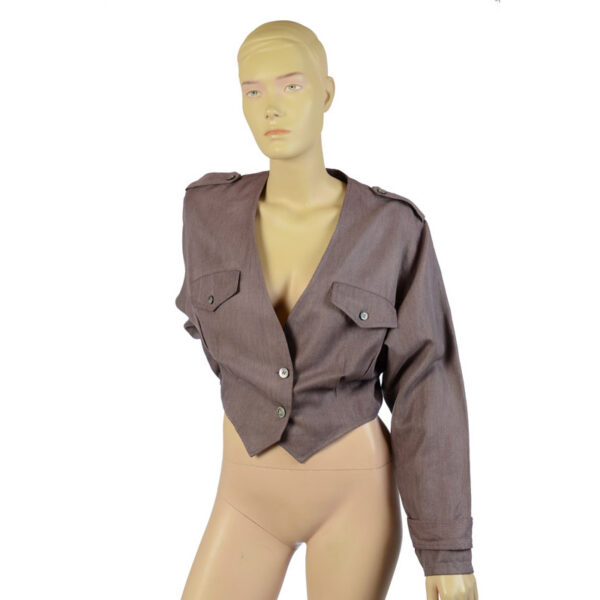 Kort mauve jasje met epauletten maat S